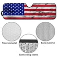 thumbnail image 6 of XYZCANDO American Flag Windshield Sun Shade Polyester Fully Covered Foldable Front Sunshade for Jeep Wrangler TJ JK JKU Sport Sahara Rubicon 2 Door & 4 Door 51.57 in *16.14 in, 6 of 7
