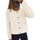 thumbnail image 4 of Suéter PRETTYGARDEN XL Cardigan de Punto Blanco con Botones, 4 of 8