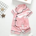 thumbnail image 4 of LSLJS Ensemble de Pyjama Décontracté pour Enfants à Boutons, Manches Courtes, Col Rabattu, Poches, Vêtements d'Été Tendance 2024, 4 of 8