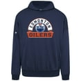 thumbnail image 2 of Men's Levelwear Navy Edmonton Oilers Contact Banner Arch Pullover Hoodie, 2 of 3