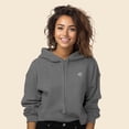 thumbnail image 3 of Dalix UFO Embroidered Fleece Cropped Hoodie Cold Fall Winter Women in Deep Heather L Large, 3 of 5