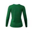 thumbnail image 3 of A2Y Women's Fitted Crew Neck Long Sleeve Premium Pullover Viscose Sweater Kelly Green XL, 3 of 5