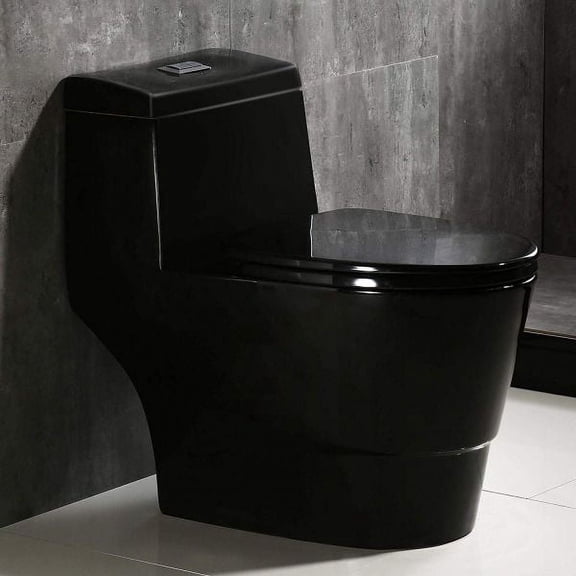 WOODBRIDGE Black B0941 Modern One Piece Toilet with Soft Closing Seat