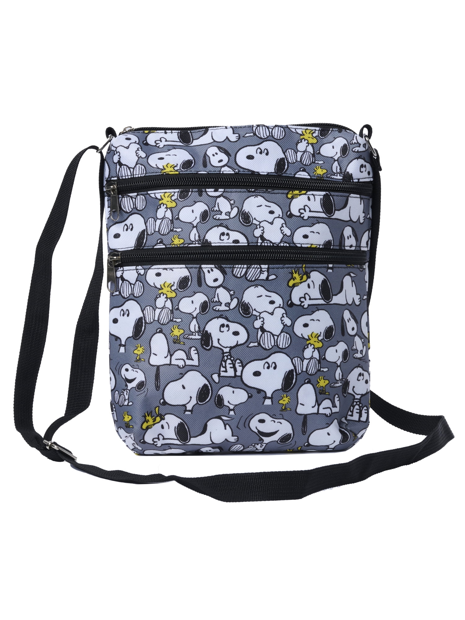 Women's Snoopy Passport Bag Travel Crossbody Purse Woodstock Passport Bag Gray