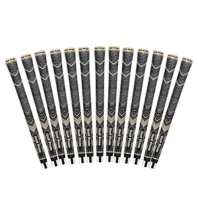 Grip para palo de golf Golf Pride MCC Plus4 híbrido negro y dorado, paquete de 13