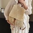 thumbnail image 5 of SPEKSEE Straw Beach Drawstring Backpack Women Shoulders Bucket Bag for Summer, 5 of 18