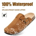 thumbnail image 5 of HSBDNZQ Women's Suede Clogs Mens Leather Mules Comfort Cork Footbed Antislip House Sandals Arch Support Potato Shoes with Adjustable Buckle, 5 of 8