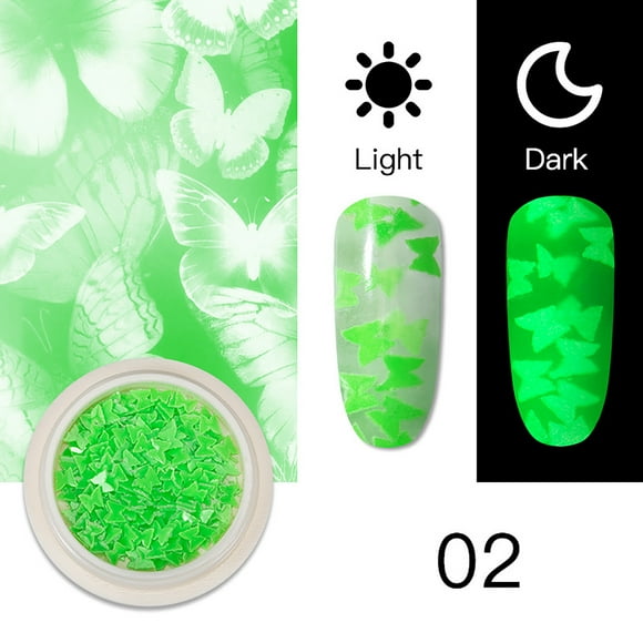 EGNMCR Press on Nails Manicure Accessories Japanese Fluorescent Luminous Sequin Thin Nail Patch Nail chips