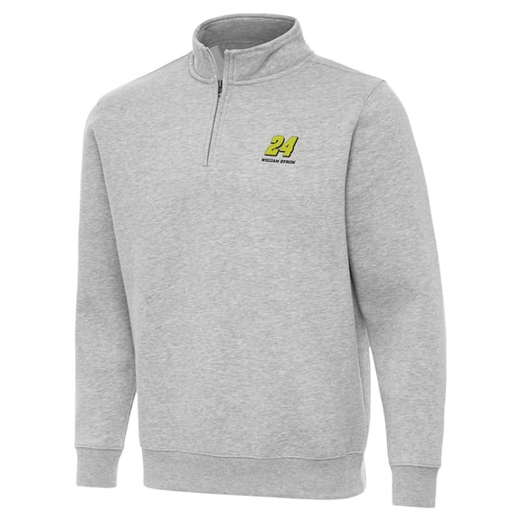 Men's-Antigua  Heather Gray William Byron Victory Quarter-Zip Sweatshirt