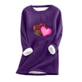 thumbnail image 1 of Birdeem Womens Large Loose Raglan Top Thickened and Velvet Lamb Wool Warm Underlay, 1 of 1