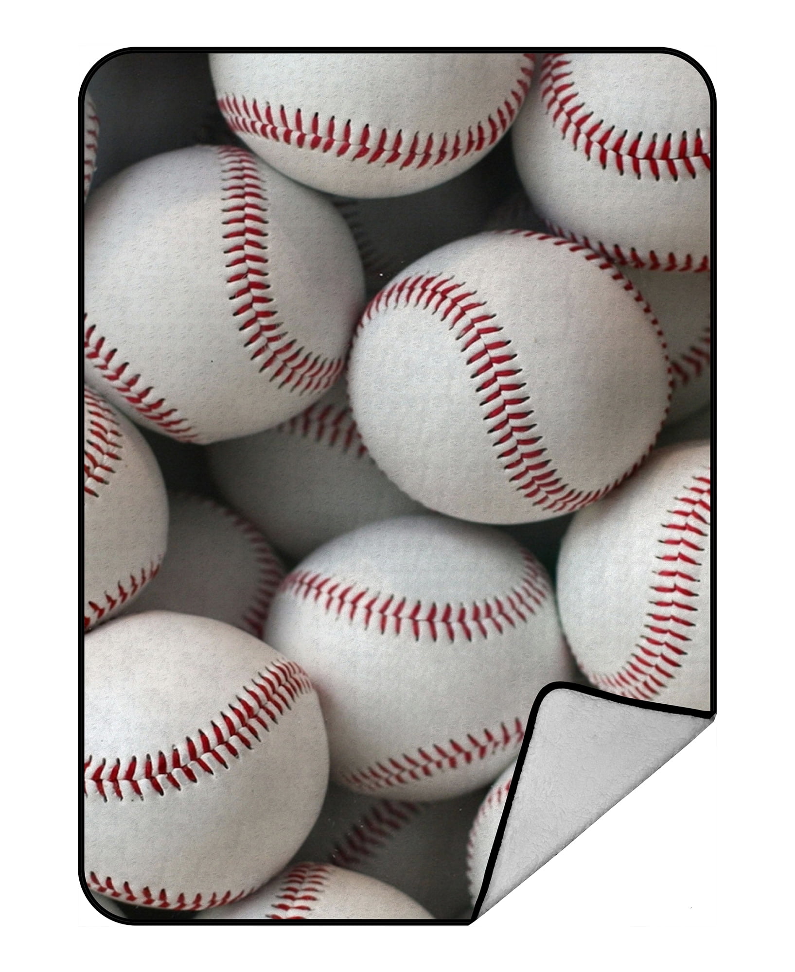 GCKG baseball balls sports Fleece Blanket Crystal Velvet Front and