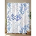 thumbnail image 4 of Fsddascl Blue Ombre Coral Shower Curtain Set - Small 36" x 72" Washable Bathtub Curtain with 12 Hooks, Summer Coastal Ocean Life Waterproof Fabric Stall Shower Curtains for Bathroom/Bathtub Décor, 4 of 6