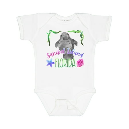 

Inktastic Sanibel Island Florida Cute Swimming Manatee Gift Baby Boy or Baby Girl Bodysuit