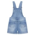 thumbnail image 2 of KIDSCOOL SPACE Big Girls Cute Jeans Shorts,Ripped Folded Hem Adjustable Straps Summer Denim Shortalls,Light Blue,9-10 Years, 2 of 6