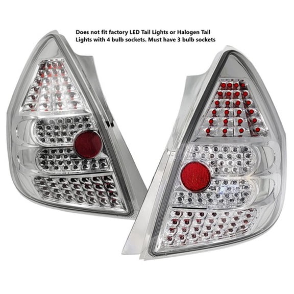 FITS HONDA FIT JAZZ 2001-2007 LED LOOK TAIL LIGHTS CHROME LEFT RIGHT
