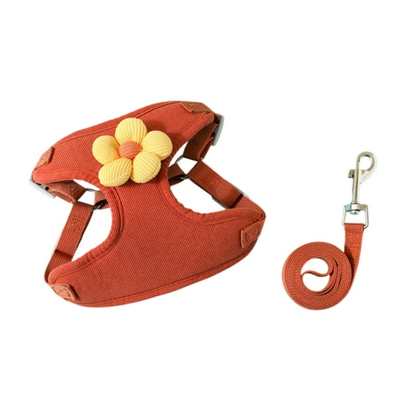 Escape-Proof Cat Harness & Leash Set - Adjustable Comfortable Vest for Kittens to Large Cats - Secure Outdoor Walking Gear with Floral Accents