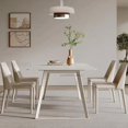 thumbnail image 2 of Mavisun Italian Dining Table Set 6 Chairs In Ivory Home Decore White Finish Sintered Stone Rock Plate Top Concise Kitchen Table My Lux Decor Round, 2 of 9