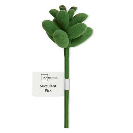 Mainstays Artificial Succulent Pick 2.25 inch x 5.5 inch Flocked Green