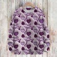 thumbnail image 2 of Dwralegc Womens Valentine Sweaters Heart Print Lightweight Sweaters Knitted Crew Neck Casual Valentine Cute Pullover Light Purple M, 2 of 4