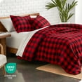 thumbnail image 4 of Bare Home Flannel Duvet Cover Set - 100% Flannel Cotton - Double Brushed - Twin/Twin XL, Buffalo Plaid - Red/Black, 4 of 8
