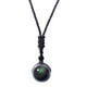 thumbnail image 5 of Collar con colgante de obsidiana natural y cadena trenzada. 14 mm 16 mm, 5 of 9