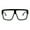 Black, variant on Old School Hip Hop Nerdy Thick Plastic Flat Top Racer Eyeglasses Black
