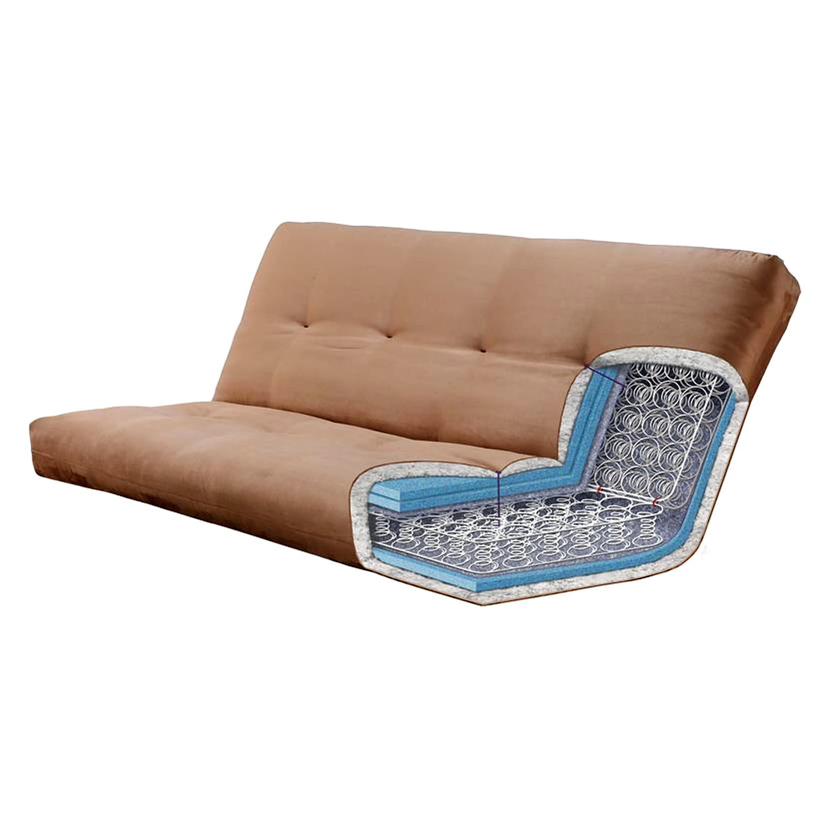 Kodiak Furniture Monterey Queen-size Butternut Wood Futon-Mocha Brown Mattress