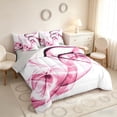 thumbnail image 2 of Manfei Abstract Artwork Twin Bedding, Gradient Bedding Comforter Set, Pink, Gray Reversible 7pcs, 2 of 6