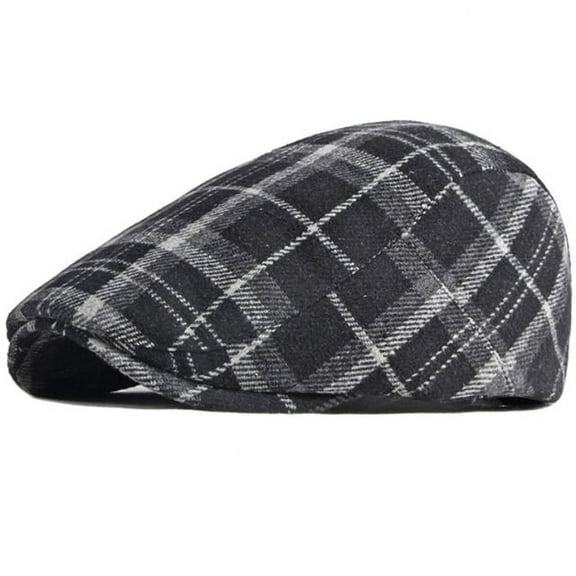 SikaFu New Autumn Winter Cap Hat Men Women Wool Beret Cap Male Female Plaid Artist Painter Beret Hat Ivy Newsboy Flat Cap Berets