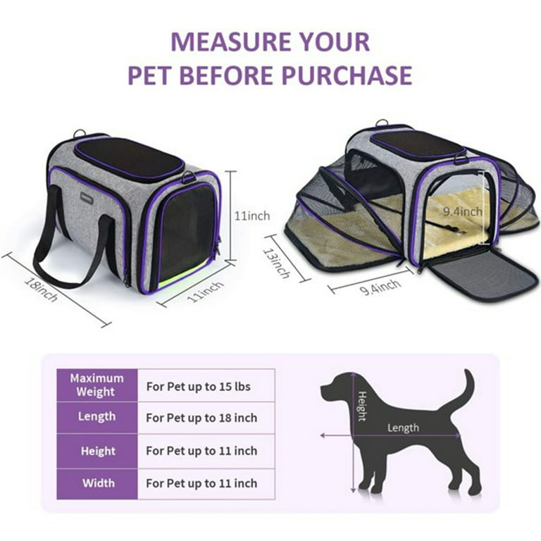 VEAGIA Cat Carrier,Pet Carrier,Cat Carriers for Medium Cats Under 25,Soft  Puppy Travel Bag Carriers for Small Dogs Airline Approved 17.5 x 10.5 x  10.5 inches ArmyGreen 01