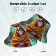 thumbnail image 3 of Kll Meditating French Bulldog Bucket Hat for Women Men Packable Travel Beach Sun Hat Outdoor Rave Accessories Reflective Fisherman Cap, 3 of 6