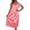 j13-Watermelon Red, variant on LIIPEE Womens Summer Nightgown Casual Short Sleeve Lace Sleep Dress Ladies Cozy Sleepwear