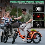 MOONCOOL TK1 Folding Electric Tricycle for Adults,48V 14.5Ah UL2849 (By SGS) Removable battery, 500W Motor, 20 Fat Tire Step-Thru 3 Wheel Off-Road Electric Bicycle W/ chain lock