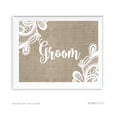 thumbnail image 1 of Groom Burlap Lace Wedding Party Signs, 1 of 1