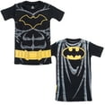 thumbnail image 2 of DC Comics Justice League Batman Superman The Flash Little Boys Pajama Shirts and Pants Black / Blue / Red 6, 2 of 5