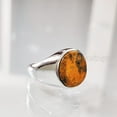 thumbnail image 5 of Flat Bumblebee Jasper Mans Ring, Natural Bumblebee Jasper, Silver Jewelry, 925 Silver Ring, Birthday Gift, Heavy Mens Ring, Boyfriend Gift Style Ring, Christmas, Plain Mens Signet Ring, 5 of 7