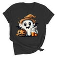 thumbnail image 4 of Busydd Womens Fall Tops Trendy Halloween Graphic Tees for Women Casual Round Neck Going Out Tops Summer Comfortable Short Sleeve Cotton T Shirts S, 4 of 5