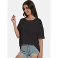 thumbnail image 4 of Women's Short Sleeve Crew Neck T-Shirt - Relaxed Fit, Soft Casual Tee, 4 of 6