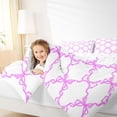 thumbnail image 3 of Erosebridal Purple Bow Tie Bedding Comforter Set 7pcs for Girls Women,Teens Geometric Plaid Grid Queen Bedding Sets,Breathable Home Decor, 3 of 6