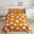 thumbnail image 2 of YST Ensemble de Douillette Cartoon Spooks Simple, Literie d'Halloween Orange pour Enfants Garçons Filles, Ensembles de Literie Réversibles Happy Halloween, Couette Vintage Chauve-Souris avec 1 Taie d'Oreiller Déco de Chambre, 2 of 6
