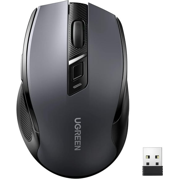 ERDS-Wireless and Ergonomic Mouse, 2.4G with 49Ft Connection, 4000 DPI 6 Buttons Auto-Sleep Mode, Compatible with Laptop PC Mac Computer Chromebook MacBook, Dark Grey