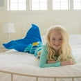 thumbnail image 4 of Fin Fun Mermaid Tail Blanket Kids, Girls and Boys - Cuddle Tails - Perfect Birthday and Christmas Gift, High Quality - Kids, Wave Blue, 4 of 4