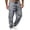 Gray, variant on Men's Jogger Cargo Pants,Drawstring Elastic Waist Solid Color Pants with Multi Pockets for Daily Wear