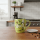 thumbnail image 2 of Taza de Cerámica Iridiscente con Diseño Elphaba Floral, Taza para Bebidas Calientes, Capacidad 750 ml, Color Verde, 2 of 10
