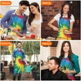 thumbnail image 4 of Colorful Rainbow Tie Dye Spiral Pattern Apron-Garden Aprons for Women with Pockets-Cotton Linen Waterproof Kitchen Cooking Gardening Aprons Adjustable for Kitchen,Cooking,BBQ and Salon 33x27 Inch, 4 of 7