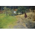 thumbnail image 2 of Thaulow, Fritz 24x17 Gold Ornate Wood Framed with Double Matting Museum Art Print Titled - Haymaking, Stord, 2 of 4