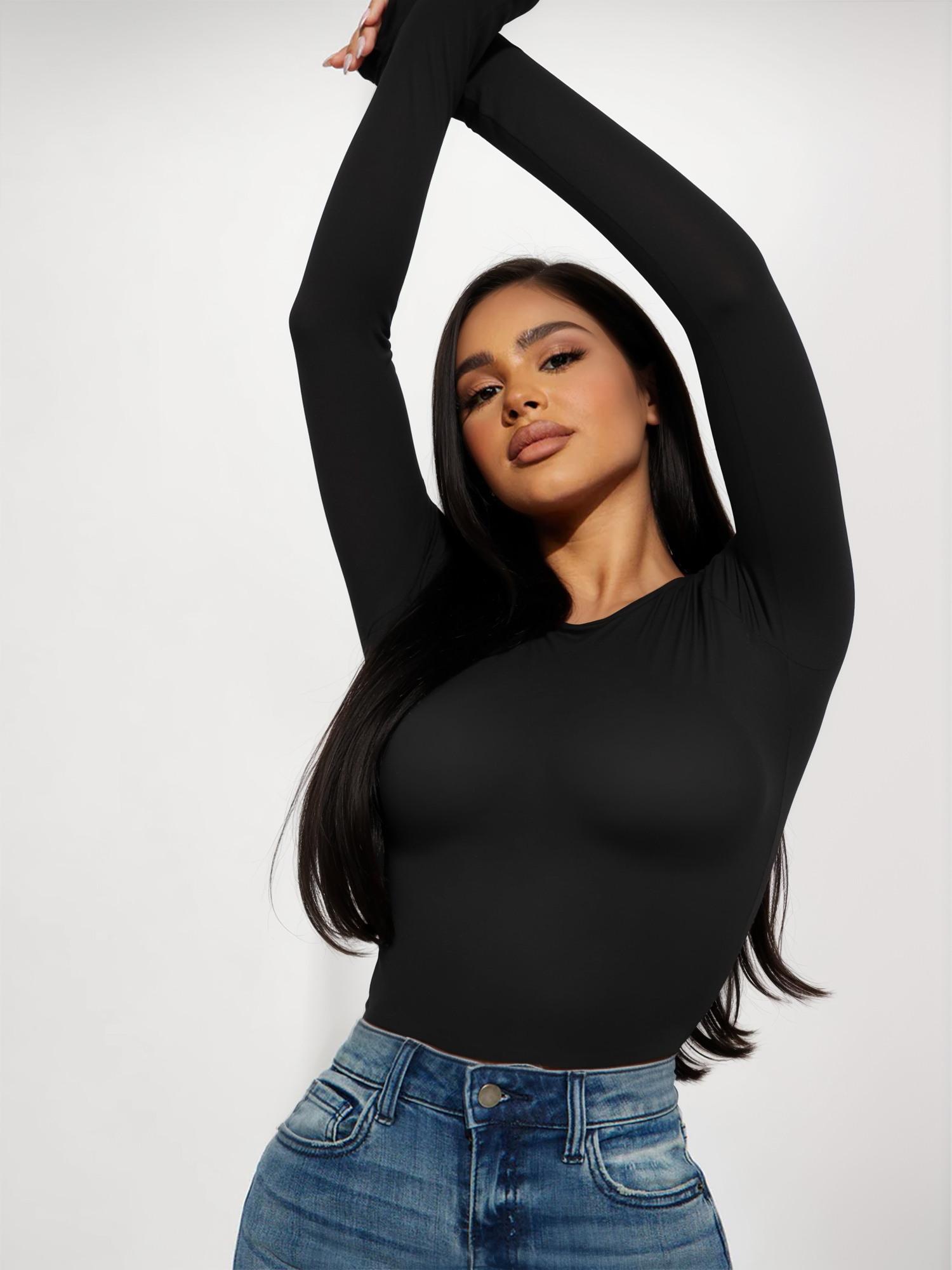 MOYIKO Women's Slim Fitted Long Sleeve Crew Neck Tee photo 2