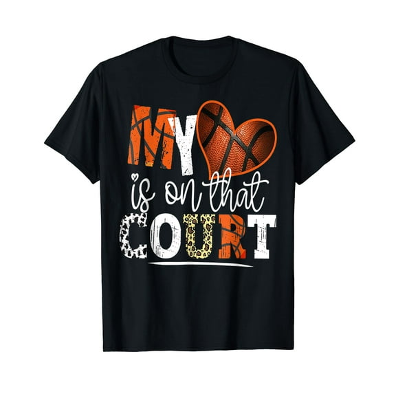 Basketball Mom My Heart is on That Court Basketball T-Shirt
