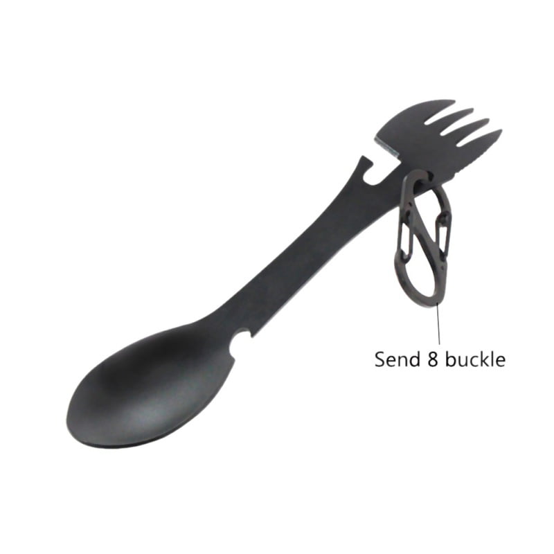 Details about   Outdoor Camping Picnic Titanium Spoon And Fork  Ultralight Spork Tableware 