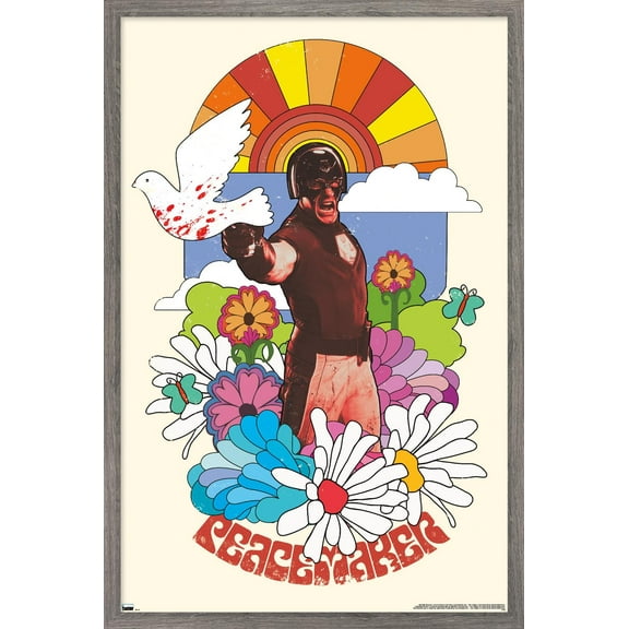 Trends International Suicide Squad 2 - Peacemaker Wall Poster 16.5" x 24.25" x .75" Barnwood Framed Version